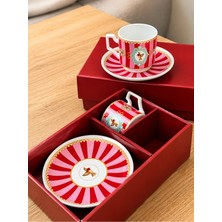 Yumuk Shop Pink Bird 4 Kişilik Özel Kutulu Kahve Fincanı Takımı 90 ml