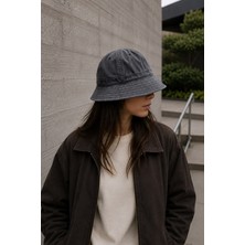 Külah Unisex Washed Antrachite Bucket Şapka Pamuklu Balıkçı Şapkası