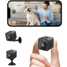 Akıllı Mini Kamera 1080P Hd Wifi Mobil Uygulamalı Şarjlı Gece Görüşlü Çift Yönlü Ses Kart Destekli ( Lisinya )