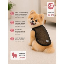 Köpek Tişörtü Xs Beden Boyun Çapı 20 cm Düz File Kumaş Kolsuz Atlet - Siyah