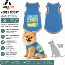 Köpek Tişörtü S Beden Boyun Çapı 26 cm Nefes Alabilen Baskılı - Mavi