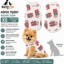 Köpek Tişörtü Xs Beden Boyun Çapı 20 cm Yarım Balıkçı Yaka Baskılı - Krem
