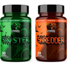 Grimlabs Grımlabs Fat Burn Starter Pack - Sınıster Test Booster & Shredder Fat Burner 30 Mix Caps