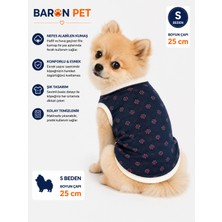 Köpek Tişörtü S Beden Boyun Çapı 25 cm Denizci Dümen Desenli Kolsuz Atlet - Lacivert