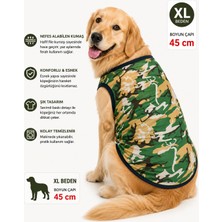Köpek Tişörtü Xl Beden Boyun Çapı 45 cm Kamuflaj Desenli Kolsuz Atlet - Yeşil Haki