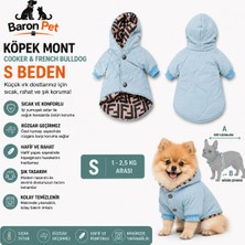 Köpek Montu S Beden 1-2,5 kg Kapüşonlu Kapitone Rüzgar Geçirmez - Bebek Mavisi