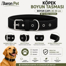 Pedli Köpek Boyun Tasması 26-40 cm 2 cm Içi Pedli Metal Tokalı D Halkalı - Siyah