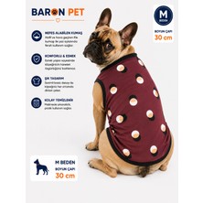 Köpek Tişörtü M Beden Boyun Çapı 30 cm Puantiye Desenli Kolsuz Atlet - Bordo