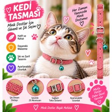 Kedi Tasması Mercan File Dokulu Turkuaz Zilli Ayarlanabilir Metal Tokalı Kedi Boyun Tasması