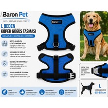 Köpek Göğüs Tasması L Beden 65-85 cm Nefes Alabilen File Reflektörlü - Mavi