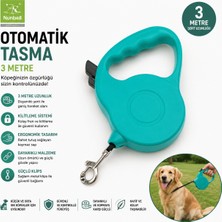 Nunbell Otomatik Köpek Gezdirme Tasması 3 Metre Kilitli Şeritli - Turkuaz