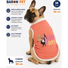 Köpek Tişörtü M Beden Boyun Çapı 30 cm Fun Day Tukan Baskılı Kolsuz Atlet - Mercan