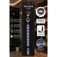 Köpek Sevk Kayışı 1,2 Metre Ayarlanabilir 360 Derece Döner Metal Kancalı - Şal Desenli