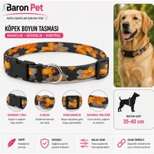 Köpek Boyun Tasması 35-40 cm Kamuflaj Desenli Klips Tokalı Ayarlanabilir - Turuncu
