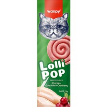 Wanpy Kediler Için Dondurularak Kurutulmuş Lolipop - Kızılcık - 1.4 G*10'lu