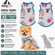 Köpek Tişörtü Xs Beden Boyun Çapı 20 cm Uğur Böceği Desenli - Gri