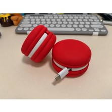 Macaron Kablo Organizer 1 Adet – Şarj ve Data Kablosu Saklama Kutusu Kablo Sarıcı Düzenleyici