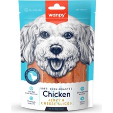 Wanpy Chicken Jerky Cheese Slices Köpek Ödül 100 gr