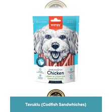 Wanpy Chicken Jerky Codfish Sandwhiches Köpek Ödül 100 gr