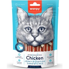 Wanpy Kedi Ödül Chicken Jerky Codfish Sandwiches