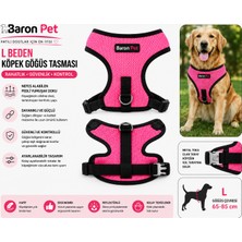 Köpek Göğüs Tasması L Beden 65-85 cm Nefes Alabilen File Reflektörlü - Pembe