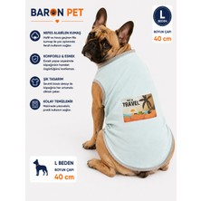 Köpek Tişörtü L Beden Boyun Çapı 40 cm Time To Travel Baskılı Kolsuz Atlet - Mint Yeşili