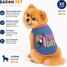 Köpek Tişörtü Xs Beden Boyun Çapı 20 cm Fun Day Tukan Baskılı Kolsuz Atlet - Lacivert