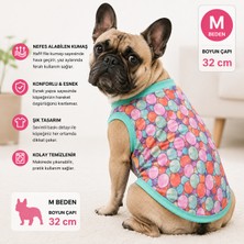 Köpek Tişörtü M Beden Boyun Çapı 32 cm Balon Desenli Kolsuz Atlet - Çok Renkli
