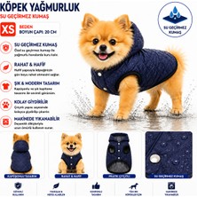 Köpek Yağmurluk Xs Beden Boyun Çapı 20 cm Su Geçirmez Kapüşonlu Çıtçıtlı - Lacivert