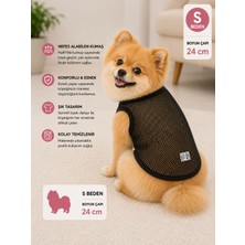 Köpek Tişörtü S Beden Boyun Çapı 24 cm Düz File Kumaş Kolsuz Atlet - Siyah