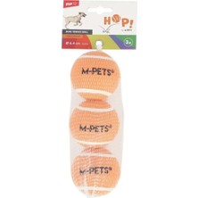 M-Pets  Hop Tennis Topu Orange 6,4cm 3lü Set
