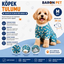 Köpek Tulumu M Beden Boyun Çapı 24 cm Kemik Desenli Dört Bacaklı - Mavi