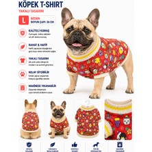 Köpek Sweatshirt L Beden Boyun Çapı 36 cm Desenli Yüksek Yaka Kolsuz - Kırmızı