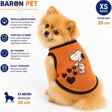 Köpek Tişörtü Xs Beden Boyun Çapı 20 cm Kalpli File Kumaş Kolsuz Atlet - Turuncu