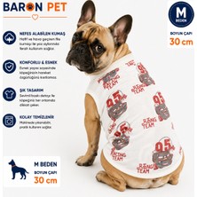 Köpek Tişörtü M Beden Boyun Çapı 30 cm Yarış Arabası Desenli Kolsuz Atlet - Beyaz