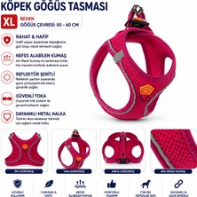 Köpek Göğüs Tasması Xl Beden Göğüs Çevresi 50-60 cm Reflektörlü Air-Mesh - Fuşya
