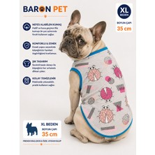 Köpek Tişörtü Xl Beden Boyun Çapı 35 cm French Bulldog Kalıp Uğur Böceği Desenli - Gri