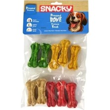 Snacky Munchy Köpek Renkli Kemik 5 cm 10 Lu