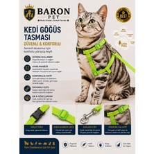 Kedi Göğüs Tasması ve Gezdirme Kayışı Seti Fıstık Yeşili Düz Ayarlanabilir