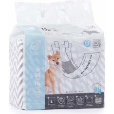 M-Pets Diapers Erkek Köpekler Için Külot L Boy 12 Li