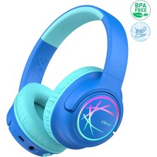 iClever Gürültü Önleyici Ses Sınırlı 60 Saat Oynatma Süreli Bluetooth Çocuk Kulaklığı Mavi Bth 1 (4 Adet)