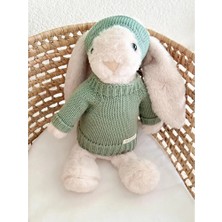 Moisy Knitzy Uyku Arkadaşı Peluş Tavşan 34 cm - Mint (3 Adet)