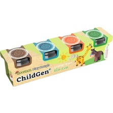 ChildGen Oyun Hamuru Ecocup - 125 gr 4'lü At Set (Kahve-Mavi-Turuncu-Yeşil) (3 Adet)