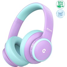 iClever Gürültü Önleyici Ses Sınırlı 60 Saat Oynatma Süreli Bluetooth Çocuk Kulaklığı Lila - Bth (2 Adet)