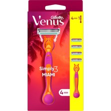 Gillette Venus Miami Hibrid Tıraş Makinesi +4 Yedek 5 Adet