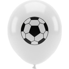 Jojo Balloons 12" Taraftar Siyah Beyaz Baskılı Balon 6'lı 4 Adet