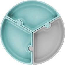 OiOi Vakumlu Mama Tabağı Puzzle - Aqua Green / Powder Grey