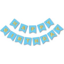 Delux Mavi-Gümüş Iyi Ki Doğdun Banner 5 Adet