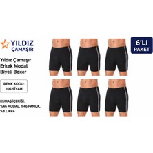 Yıldız Çamaşır Erkek Modal Biyeli Boxer (105-106-107-108-109)- 6 Adet