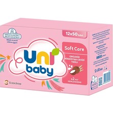 Uni Baby Soft Care Hindistan Cevizi Yağlı Islak Mendil 12X50 Adet